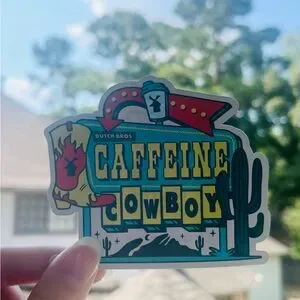 Dutch Bros Sticker Caffeine Cowboy Sign August 2025